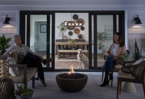 patio with sliding door