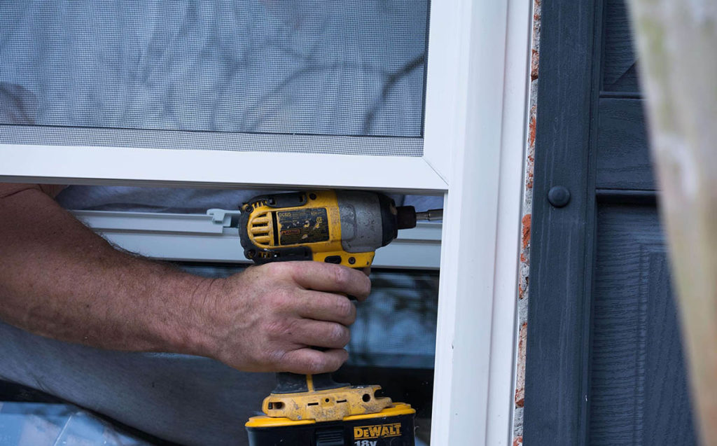 drilling into window