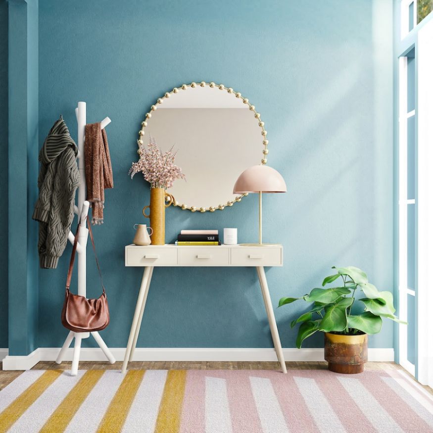 room painted in egg blue color